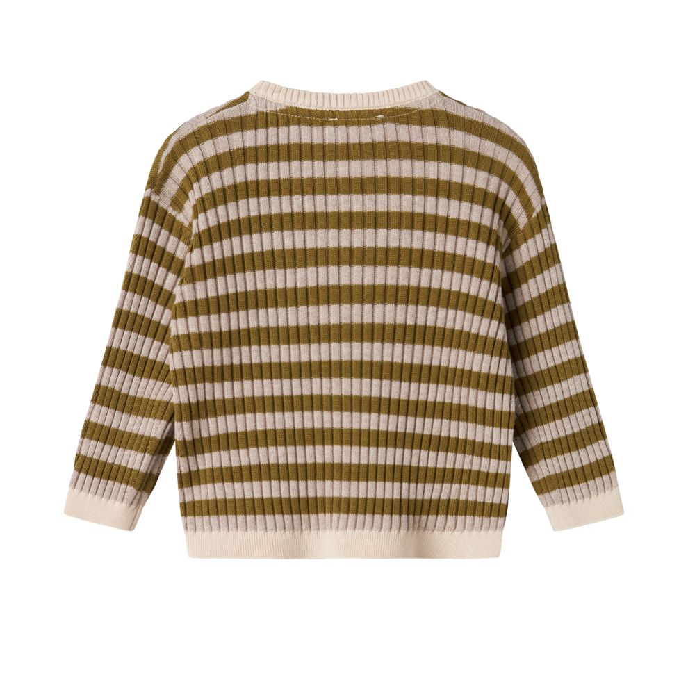 Vestje Tob - Biologisch katoen/modal - Dark bronze stripe - Marmar Copenhagen achterkant