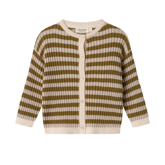 Vestje Tob - Biologisch katoen/modal - Dark bronze stripe - Marmar Copenhagen voorkant
