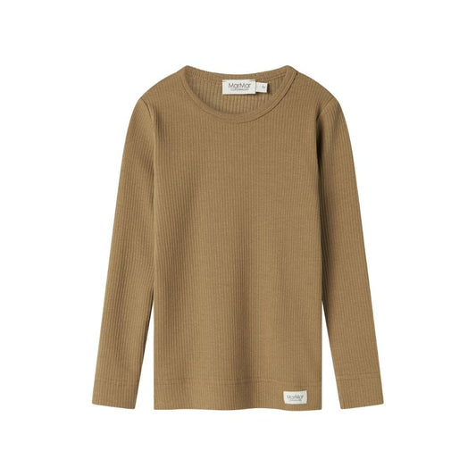 Top lange mouw - Biologisch katoen/modal - Dark bronze - Marmar Copenhagen voorkant