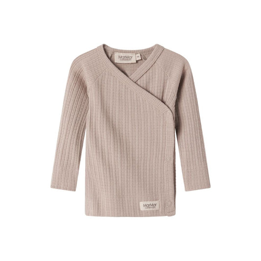 Overslag vestje Tut wrap - Biologisch katoen/modal - Soft beige - Marmar Copenhagen voorkant