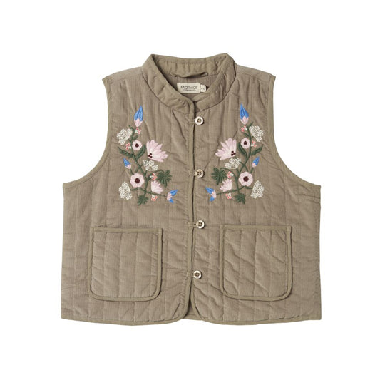 Gilet vest Jola - Biologisch katoen - Bruin/mud - Marmar Copenhagen voorkant