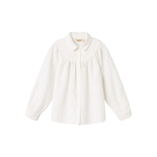 Blouse top Trissa Bow - Biologisch katoen - Wit - Marmar Copenhagen voorkant