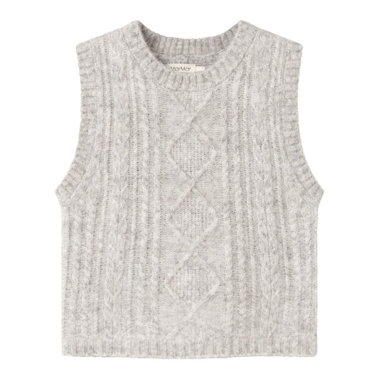 Spencer trui Tajo - Mohair wol mix - Lichtgrijs - Marmar Copenhagen voorkant
