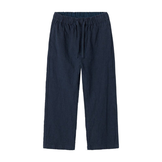 Broek Plano - Biologisch katoen - Dark Blue Stripe/navy - Marmar Copenhagen voorkant