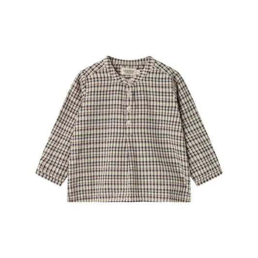 Overhemd top - Biologisch katoen - Pilot Navy Check - Marmar Copenhagen voorkant