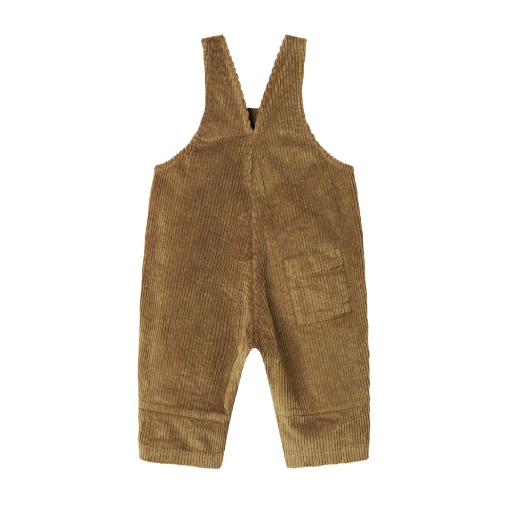 Corduroy tuinbroekje Riri B - Biologisch katoen - Dark bronze - Marmar Copenhagen achterkant