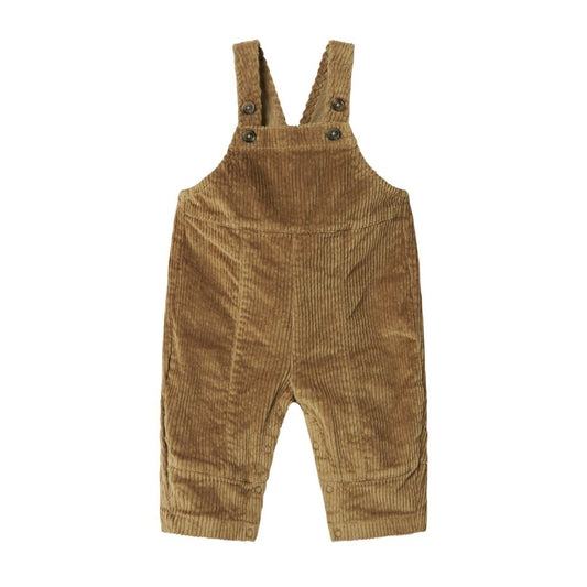 Corduroy tuinbroekje Riri B - Biologisch katoen - Dark bronze - Marmar Copenhagen voorkant