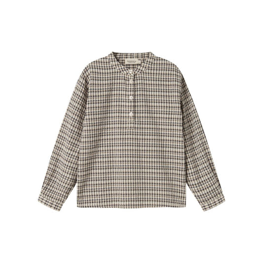 Overhemd top Tokyo - Biologisch katoen - Pilot Navy Check  - Marmar Copenhagen voorkant