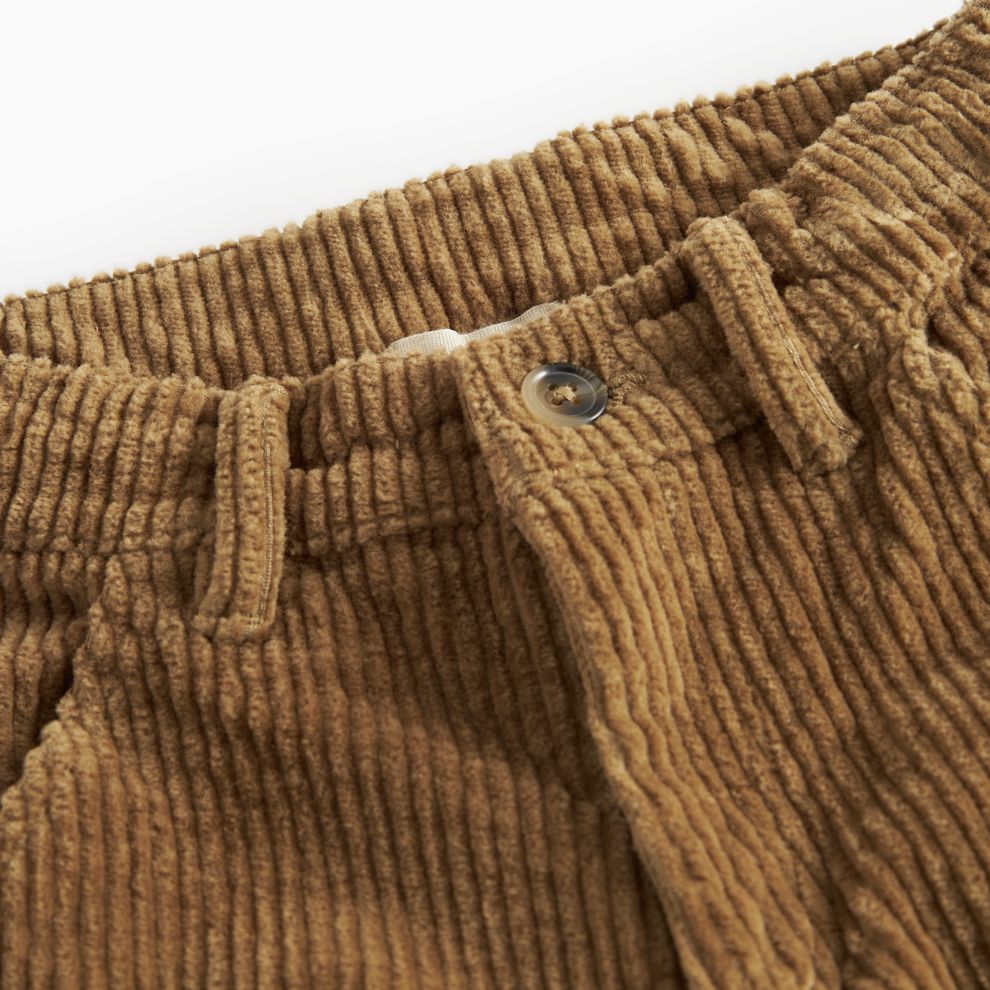 Corduroy broek Pluto - Biologisch katoen - Dark bronze - Marmar Copenhagen bovenkant