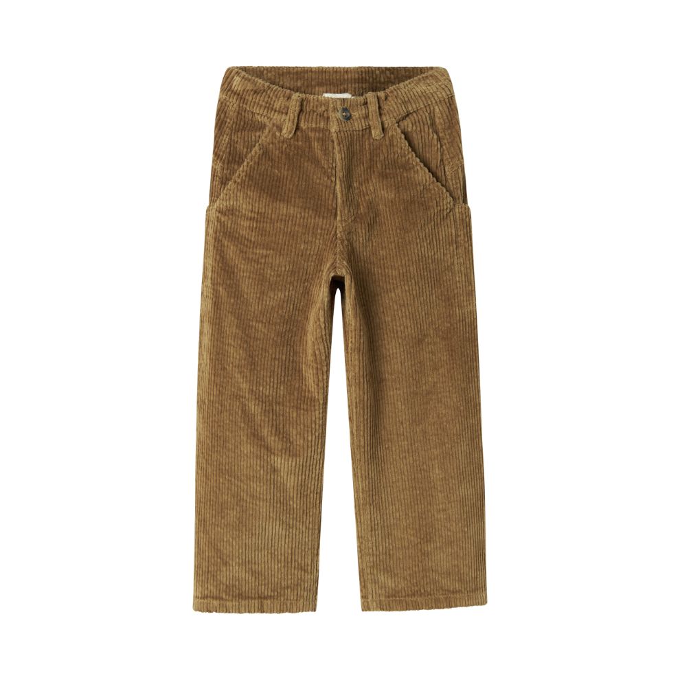 Corduroy broek Pluto - Biologisch katoen - Dark bronze - Marmar Copenhagen voorkant