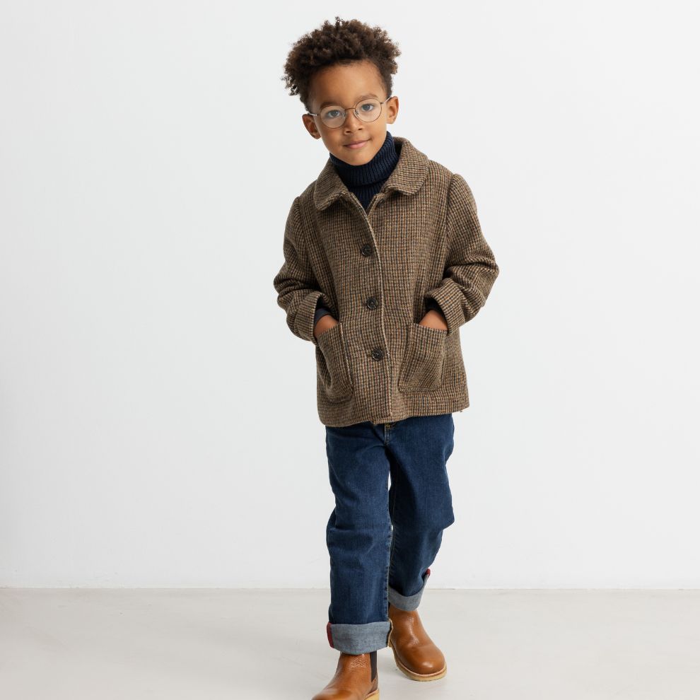 Winterjas kinderen - Wolmix - Earthy Check - Marmar Copenhagen kind