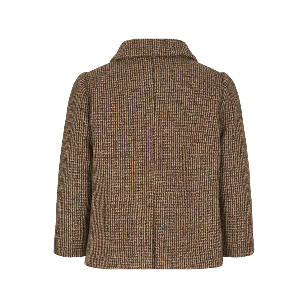 Winterjas kinderen - Wolmix - Earthy Check - Marmar Copenhagen achterkant