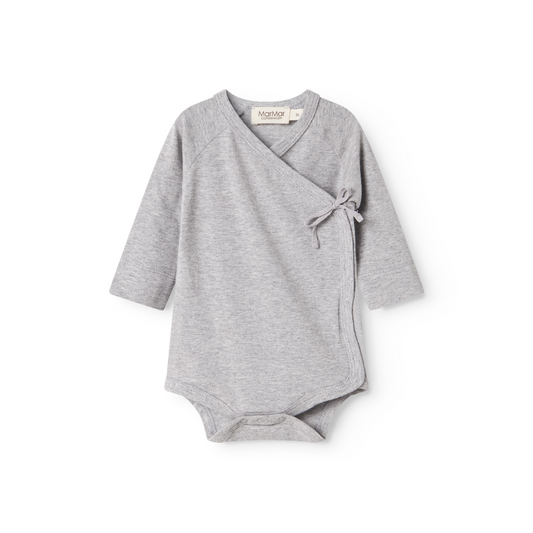 Overslag romper - Belita Romper - Biologisch katoen en Modal - Light grey - MarMar Copenhagen voor
