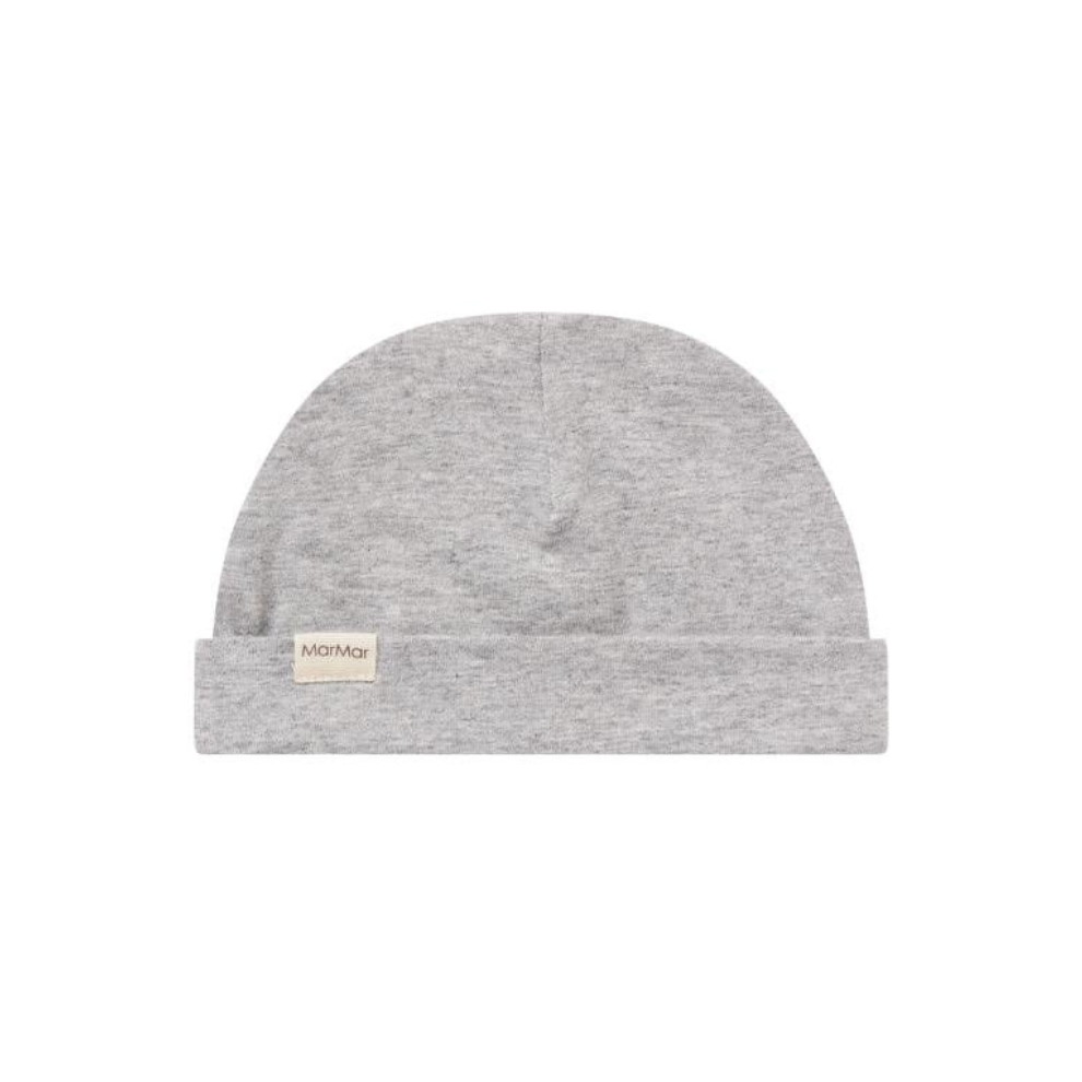 MarMar Copenhagen Aiko Modal Beanie – zacht babymutsje van biologisch katoen en TENCEL Modal met opvouwbare rand voor newborn grey melange grijs