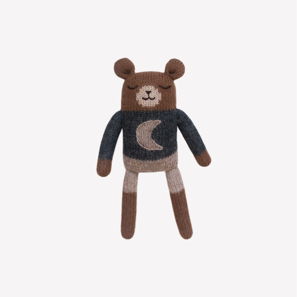 Knitted Cuddly Bear/Teddy - Midnight - Alpaca Wool - Main Sauvage x Or ...