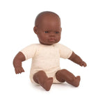 Miniland - Babypop Afrikaans met zacht lijfje - 32 cm -100% ftalaat vrij vinyl - productfoto