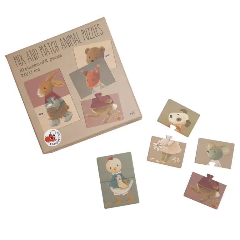 Mix & Match Dierenpuzzels (10 stuks) - FSC karton - Vanaf 2 jaar - Egmont Toys