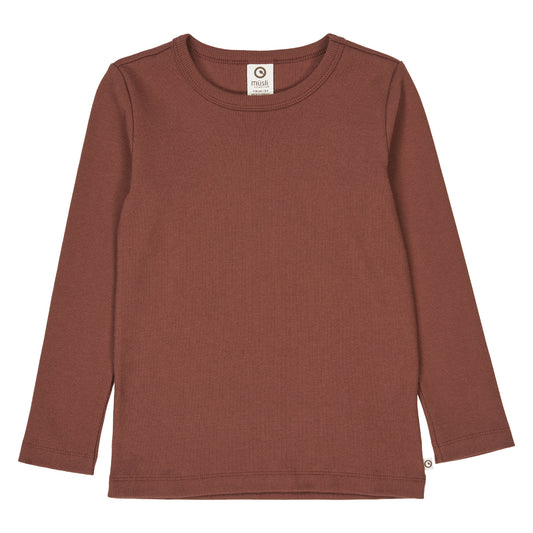 Müsli by Green Cotton - Cozy me rib l/s T - Top met lange mouwen - Root - Biologisch katoen mix voorkant