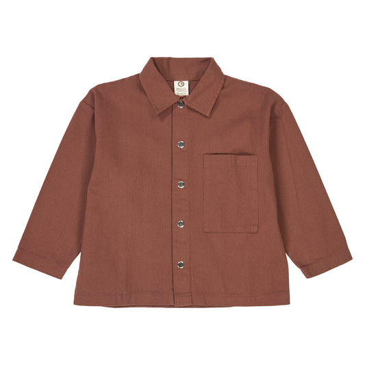 Müsli by Green Cotton - Twill l/s shirt - Overhemd top - Jasje - Root - 100% biologisch katoen voorkant