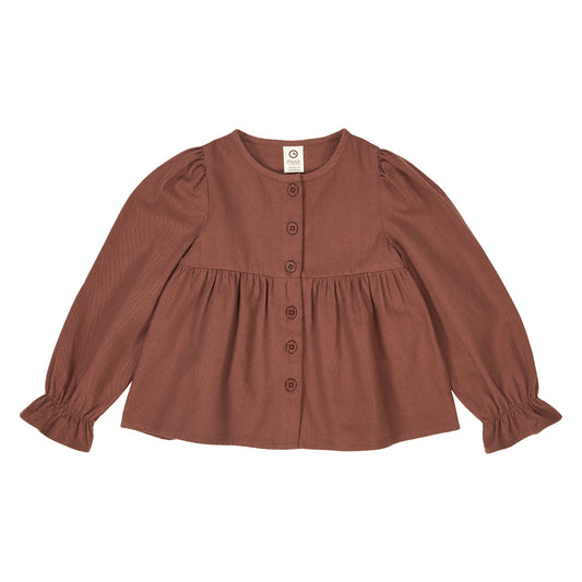 Müsli by Green Cotton - Twill l/s blouse - Jasje - Blouse - Root - 100% biologisch katoen voorkant