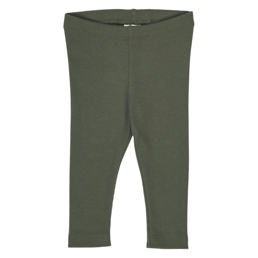 Müsli by Green Cotton - Cozy me rib leggings baby - Deep green - Biologisch katoen - Groen voorkant