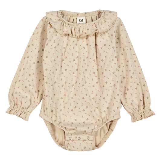 Müsli by Green Cotton - Aster frill collar l/s body - Romper met bloemenprint - Katoen mix voorkant