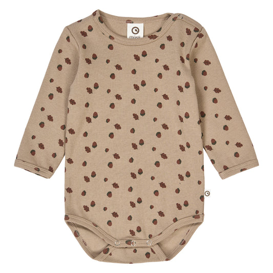 Romper lange mouwen - Acorn - Biologisch katoen - Müsli by Green Cotton voorkant