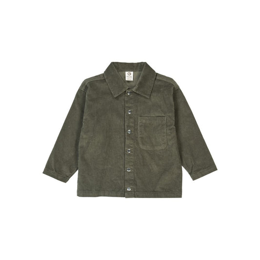 Overhemd top - Corduroy - Biologisch katoen - Deep green/groen -  Müsli by Green Cotton voor