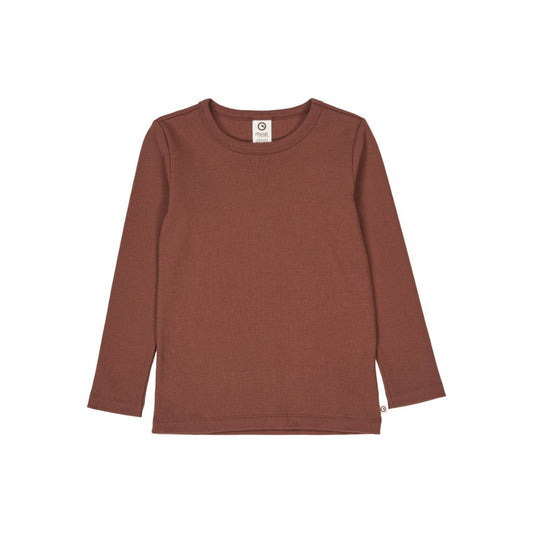 Top lange mouw - Cozy me - Biologisch katoen - Root/steenrood -  Müsli by Green Cotton voor