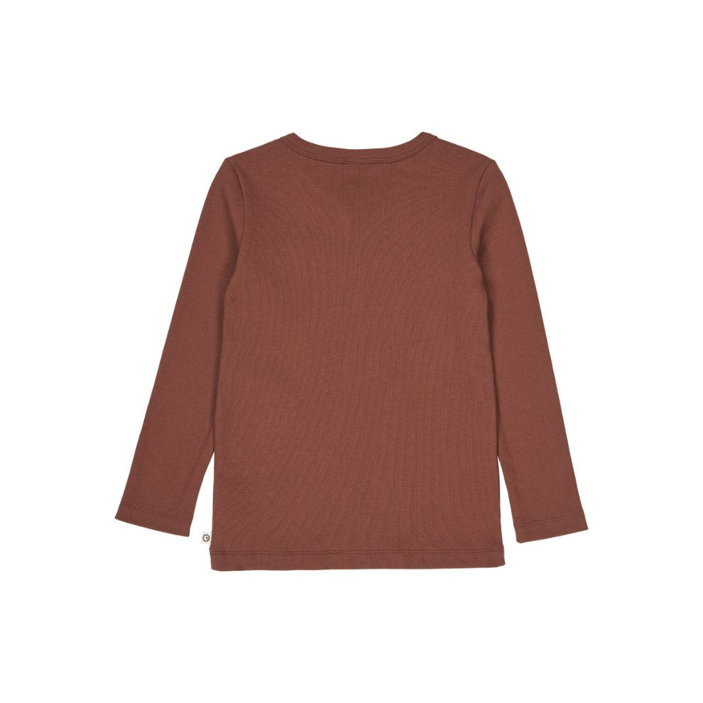 Top lange mouw - Cozy me - Biologisch katoen - Root/steenrood -  Müsli by Green Cotton achter