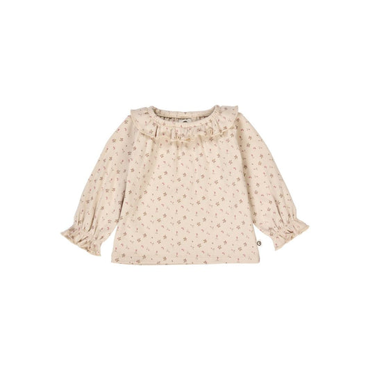 Top lange mouw - Biologisch katoen - Aster/bloemenprint -  Müsli by Green Cotton voor