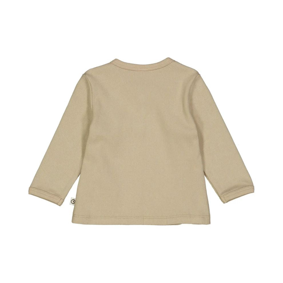 Müsli by Green Cotton  - Cozy me rib l/s T baby - Top met lange mouwen beige achterkant
