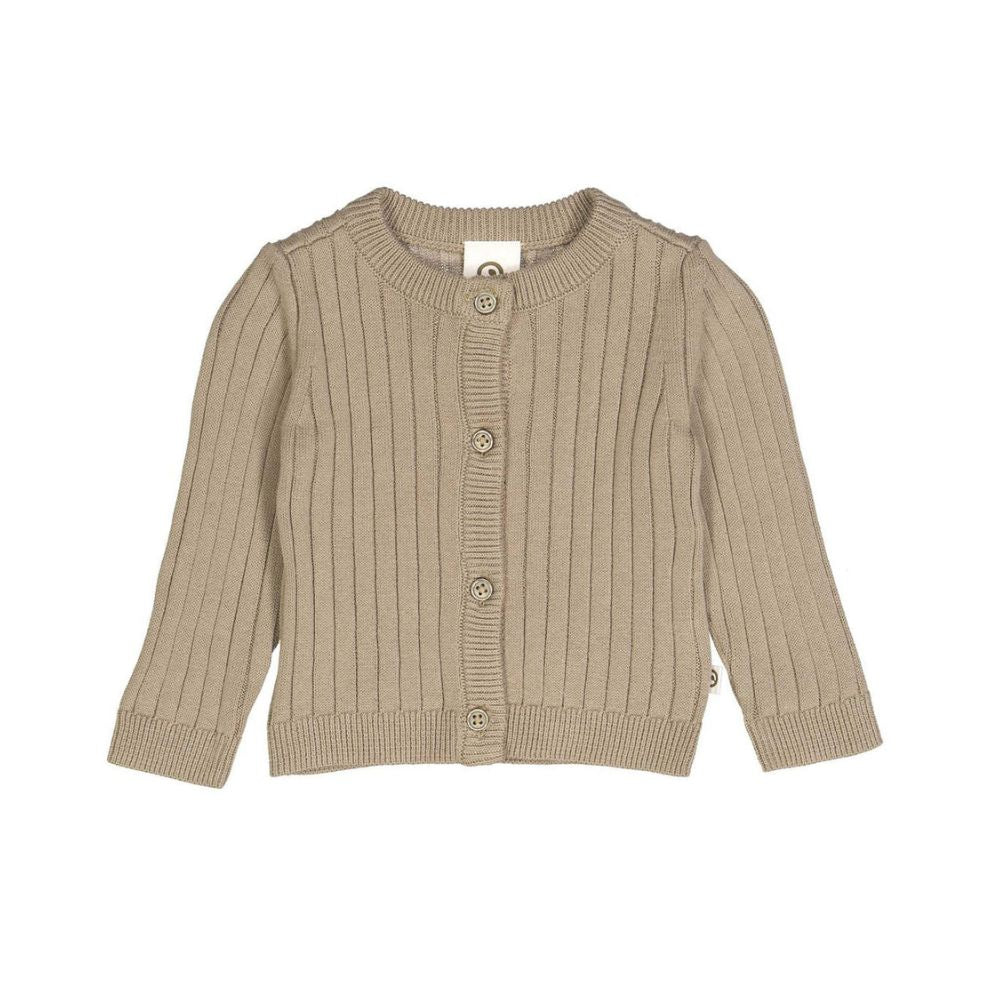 Müsli by Green Cotton - Knit rib cardigan baby - Gebreid vestje - 100% katoen voorkant