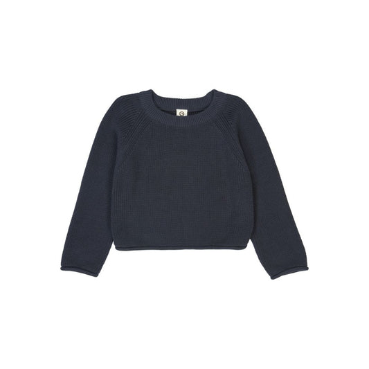 Gebreide trui - Biologisch katoen - Night blue/donkerblauw -  Müsli by Green Cotton voor