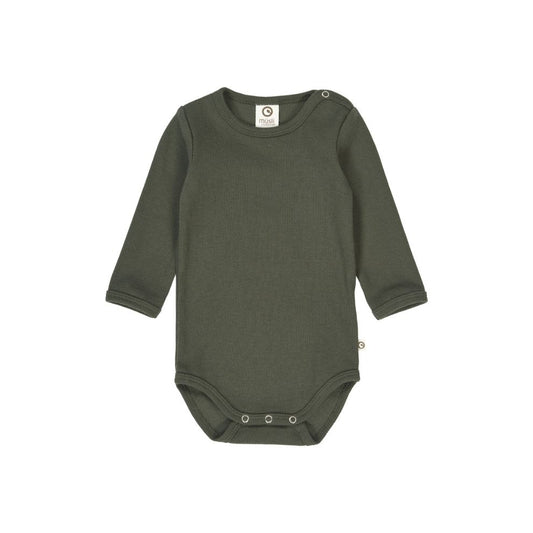 Romper lange mouw - Cozy me - Biologisch katoen - Deep green/Groen - Müsli by Green Cotton voor