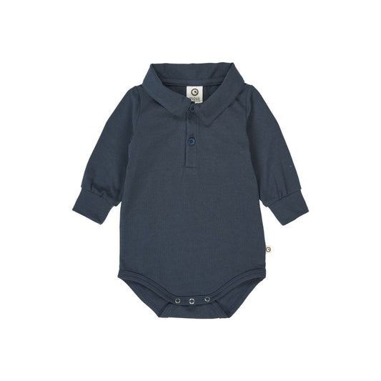 Romper lange mouw - Cozy me - Biologisch katoen - Night blue/donkerblauw -  Müsli by Green Cotton voor