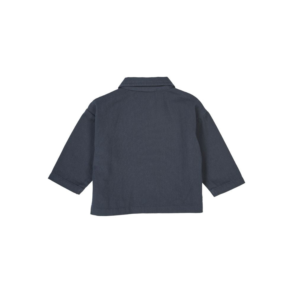 Twill shirt baby - Biologisch katoen - Night blue/donkerblauw -  Müsli by Green Cotton achter