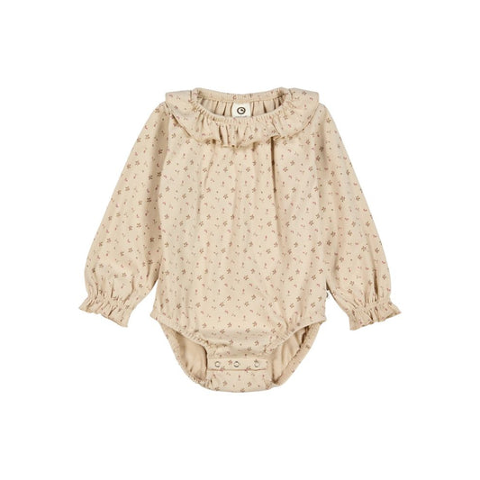 Romper baby - Biologisch katoen - Ruffle - Aster/bloemenprint -  Müsli by Green Cotton voor