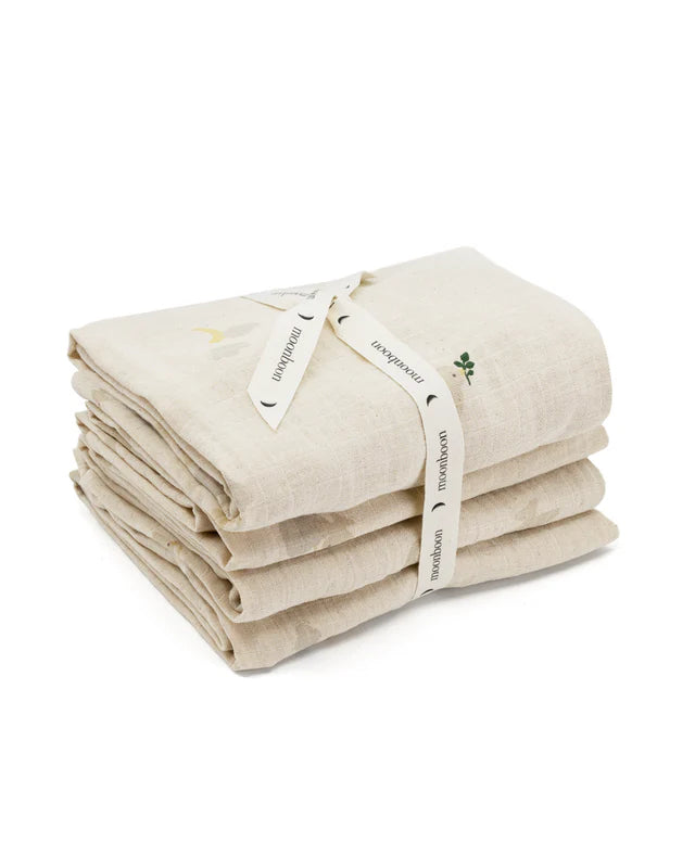 Hydrofiele doeken - Organic Muslins - 65x65cm - 4 pack - Biologisch katoen - Moonboon - verpakking