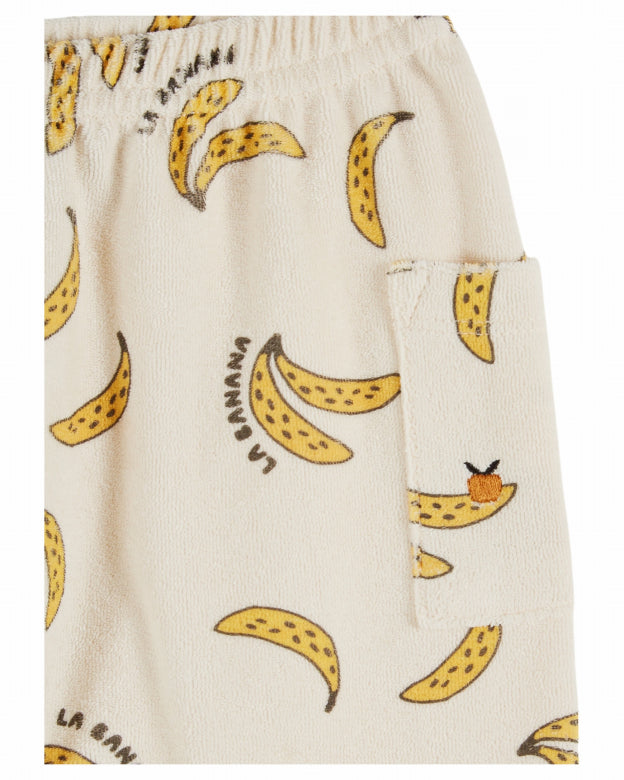 Broekje badstof - Sarouel Eponge - Biologisch katoen mix - Bananen/Off white - Emile et Ida - lifestyle