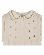 Top korte mouw - Blouse Brodee - Biologisch katoen - Creme - Emile et Ida