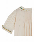 Top korte mouw - Blouse Brodee - Biologisch katoen - Creme - Emile et Ida