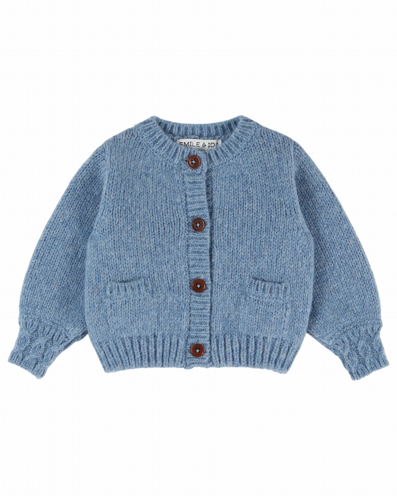 Gebreid vest Cardigan Doudou - Lac - Merinowol & Mako-katoen - Emile et Ida - productfoto