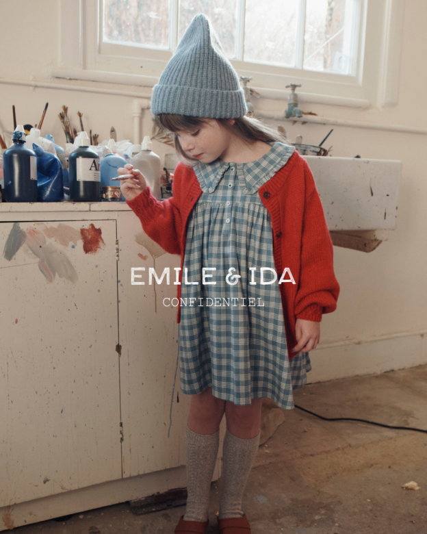 Gebreid vest Cardigan Doudou - Mars/Rood - Merinowol & Mako-katoen - Emile et Ida - verpakking - afbeelding 3