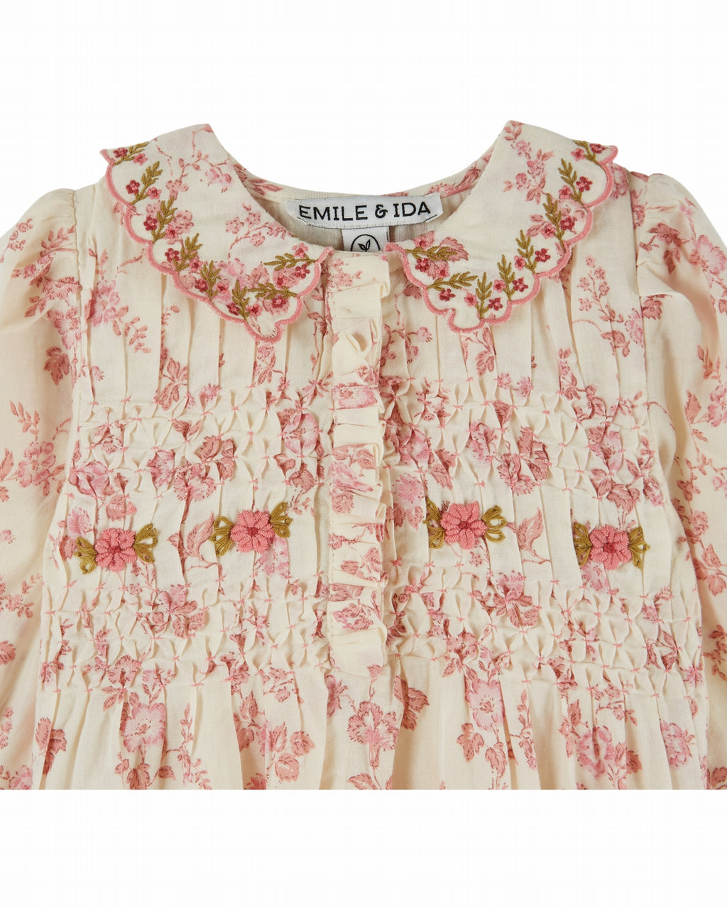 Romper Combibloomer Smockée Brodée – Rosalie – Biologisch katoen – Emile et Ida
