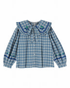 Blouse met kraag en strikdetail - Carreaux Célestine - Emile et Ida - productfoto