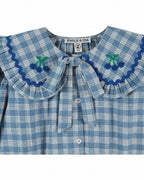 Blouse met kraag en strikdetail - Carreaux Célestine - Emile et Ida - voorkant - afbeelding 2