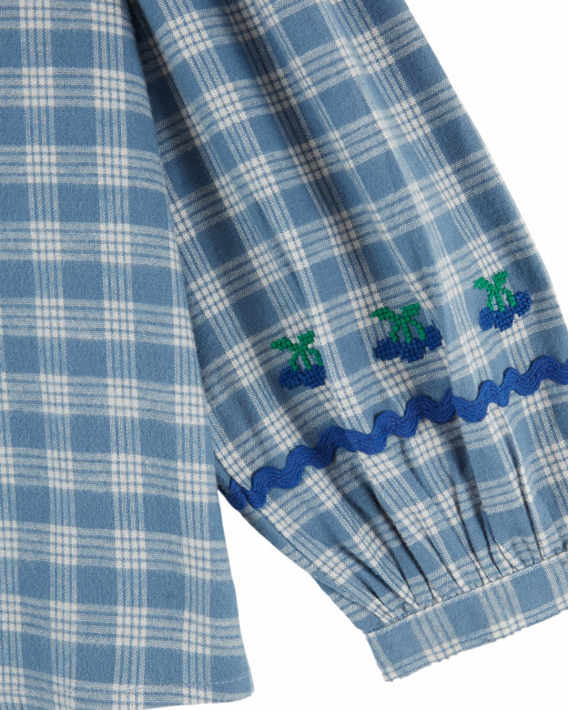 Blouse met kraag en strikdetail - Carreaux Célestine - Emile et Ida - productfoto - afbeelding 5