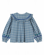 Blouse met kraag en strikdetail - Carreaux Célestine - Emile et Ida - productfoto - afbeelding 4
