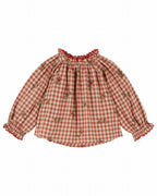 Wijde blouse met ruitprint en bloemenborduursel - Emile et Ida - productfoto
